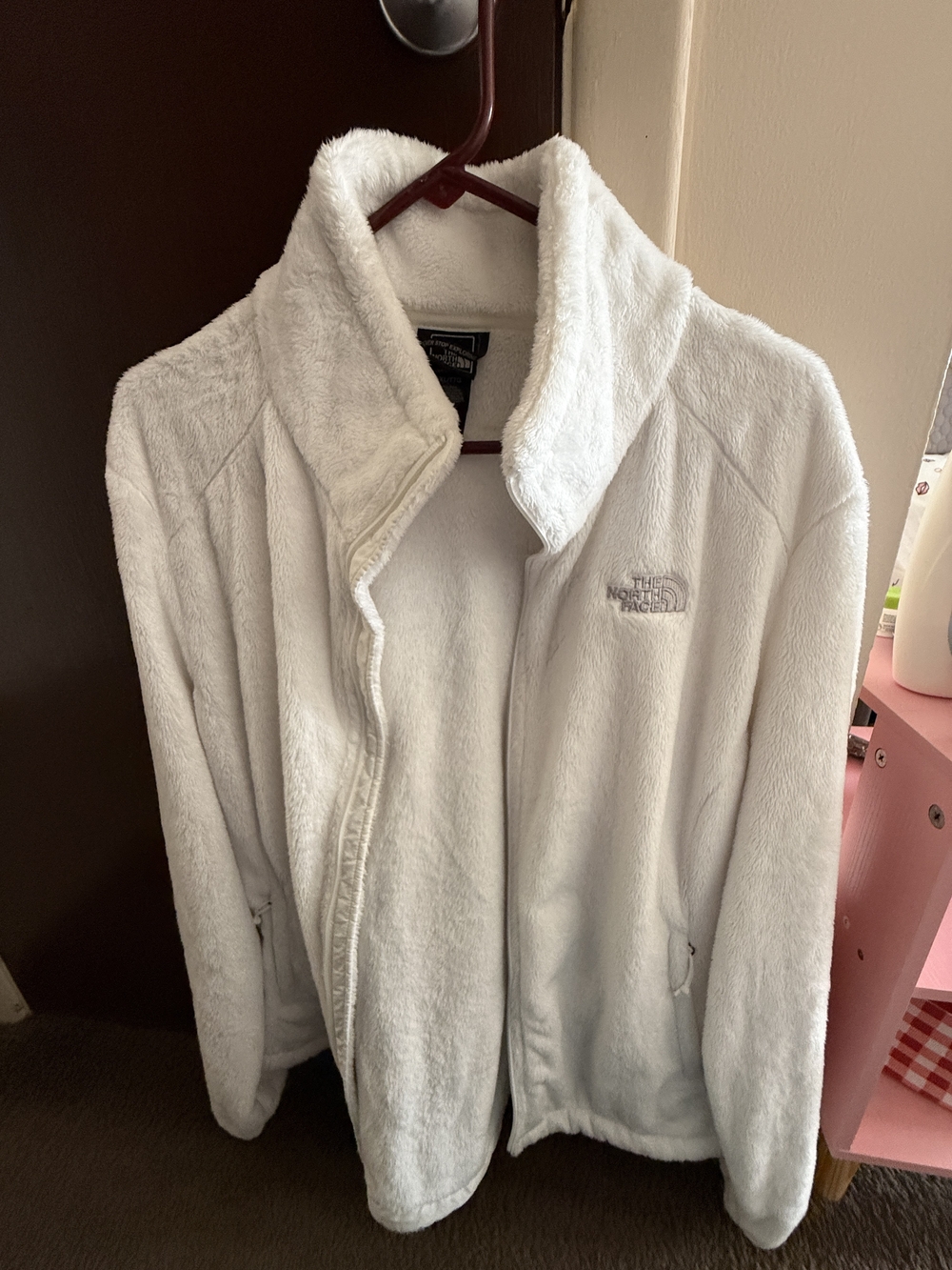 The North Face Women’s Cream Plush Fleece Zip-Up JacketXXL